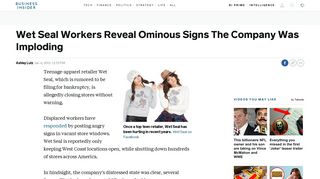 
                            8. Wet Seal Workers Reveal Ominous Signs The Company Was ... - Wet Seal Sign In