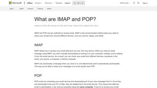 
                            9. What are IMAP and POP? - Office Support