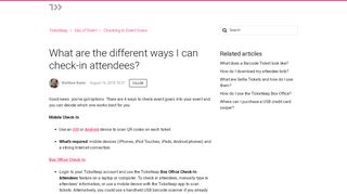 
What are the different ways I can check-in ... - Ticketleap  

