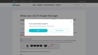 
What can I do if I forget the login username/password of my ...  
