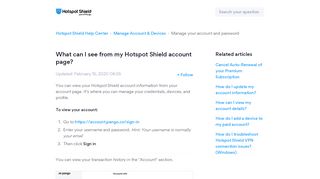 
                            8. What can I see from my Hotspot Shield account page ... - Hotspot Shield Vpn Portal