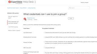 
                            5. What credentials can I use to join a group? - Experticity Expert ... - Experticity Sign Up