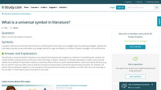 
                            4. What is a universal symbol in literature? | Study.com - Universalhidef Sign In