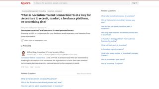
                            5. What is Accenture Talent Connection? Is it a way for Accenture to ... - Accenture Talent Connection Portal