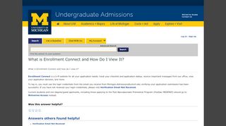 
                            6. What is Enrollment Connect and How Do I View It? - University Of Michigan Portal Admissions