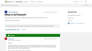 
What is GoToAssist? - Microsoft Community  
