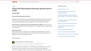 
What is IIN (Idea Internet Network) and how does it work? - Quora
