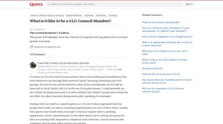 
                            5. What is it like to be a GLG Council Member? - Quora - Glg Council Portal