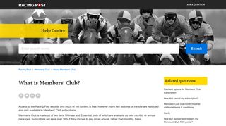 
                            4. What is Members' Club? – Racing Post - Racing Post Members Portal