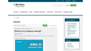 
                            7. What is my balance owing? - BC Hydro - Bc Hydro My Account Portal