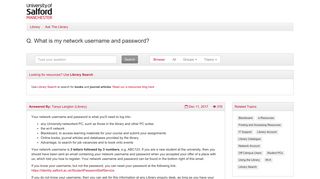 
                            7. What is my network username and password? - Ask The Library - Salford Email Portal