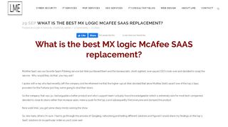 
                            8. What is the best MX logic McAfee SAAS replacement? - LME Services - Mxlogic Portal