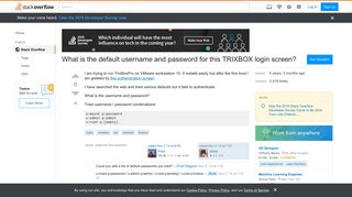 
What is the default username and password for this TRIXBOX login ...  
