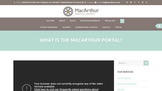 
                            1. What is the MacArthur Portal? - MacArthur OB/GYN - Macobgyn Practice Portal