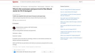 
                            7. What is the username and password of the Bharti Airtel 4G Wi-Fi ... - 3gdongle Airtel In Portal