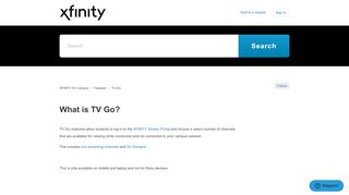 
                            8. What is TV Go? – XFINITY On Campus - Out Tv Go Login