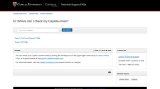 
                            7. Where can I check my Capella email? - Capella FAQs - Capella University Iguide Portal