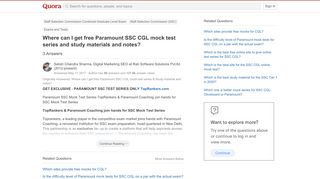 
                            4. Where can I get free Paramount SSC CGL mock test series and study ... - Paramount Online Test Portal Login
