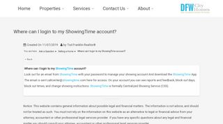 
                            4. Where can I login to my ShowingTime account ... - Centralized Showing Service Portal