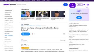 
                            8. Where can I play cribbage online besides Game Colony? | Yahoo Answers