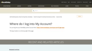 
                            4. Where do I log into My Account? – Self-Publishing ... - BookBaby - Book Baby Portal