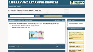 
                            6. Where is my online class? How do I log in? - Answers - Rasmussen Student Portal Blackboard