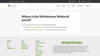 
                            3. Where is the Windstream Webmail portal? | Support ... - Windstream Employee Email Portal