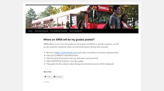 
                            7. Where on SIRIS will be my grades posted? - Seneca Business ... - Seneca Siris Sign In