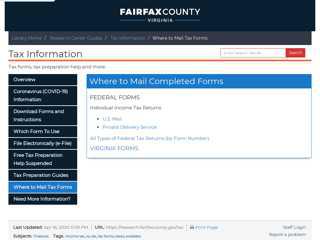 
                            4. Where to Mail Tax Forms - Tax Information - Fairfax County
