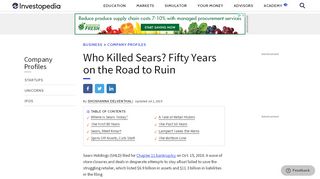 
Who Killed Sears? Fifty Years on the Road to Ruin  
