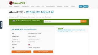 
                            3. WHOIS 202.146.241.44 | PT Centrin Online Prima | AbuseIPDB - Centrin Net Id Webmail Login