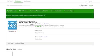 Whooo's Reading Review for Teachers  Common Sense Education