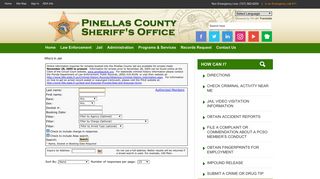 
                            6. Who`s In Jail - Pinellas County Sheriff's Office - Pinellas County Jail Visitation Portal