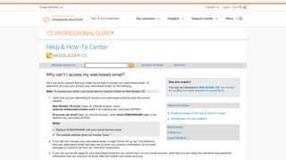 
                            4. Why can't I access my web-based email? - Thomson Reuters Outlook Login