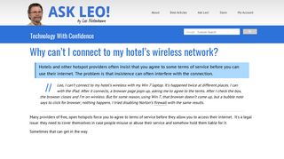 
Why can't I connect to my hotel's wireless network? - Ask Leo!  
