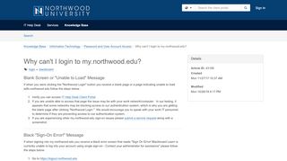 
                            5. Why can't I login to my.northwood.edu? - TeamDynamix - My Northwood Edu Blackboard Portal