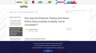 Why does the Pokémon Trading Card Game Online close at ... - Pokemon Tcg Portal Problems