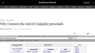 
                            4. Why I mourn the end of Craigslist personals - SFChronicle.com ... - Craigslist Sf Portal