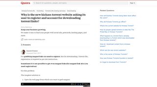 
                            5. Why is the new kickass torrent website asking its user to register ... - Torrent Account Sign Up