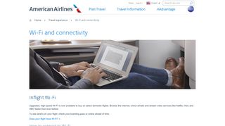 
                            8. Wi-Fi and connectivity − Travel information − American Airlines - Gogo Sign In