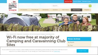 
                            2. Wi-Fi now free at majority of Camping and Caravanning Club ... - Camping And Caravan Club Wifi Login