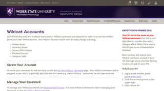 
                            2. Wildcat Accounts - Weber State University - Mail Weber Edu Portal