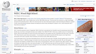 
Will C. Wood High School - Wikipedia
