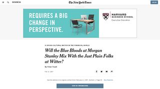 
                            7. Will the Blue Bloods at Morgan Stanley Mix With the Just Plain ... - Morgan Stanley Dean Witter Portal