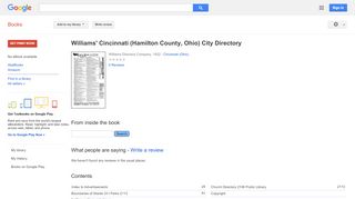
                            9. Williams' Cincinnati (Hamilton County, Ohio) City Directory - Sycamore Education Portal 1741