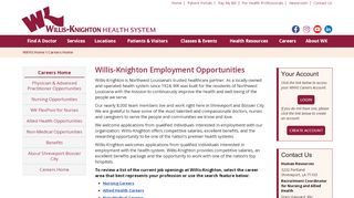 
                            2. Willis-Knighton Employment Opportunities - Willis-Knighton Health ... - Willis Knighton Employee Portal