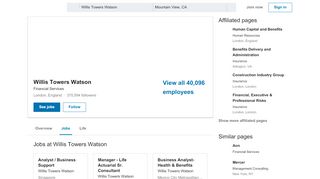
                            8. Willis Towers Watson | LinkedIn - Willis Towers Watson Careers Portal