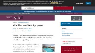 
                            7. Win! Thermae Bath Spa passes | Vital - Nature - Bath Spa Minerva Login