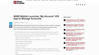 
                            3. WIND Mobile Launches 'My Account' iOS App to Manage Accounts ... - Wind Mobile Portal Canada