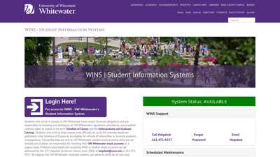 WINS - Student Administration System - uww.edu